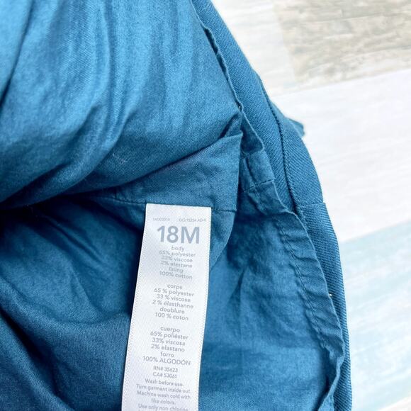 Carters Gold Foil Heart Dress Blue Fit & Flare Bow Toddler Girl 18M 18 Months - Picture 7 of 7